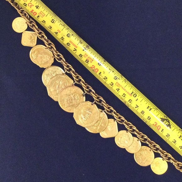 Gold-plated real coins 17-inch chain—80s fabulous! - Picture 7 of 7